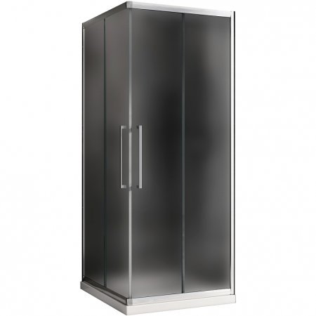 Душевой уголок Abber Schwarzer Diamant 100x100 AG02100MH профиль Хром стекло матовое 