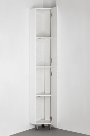 Шкаф пенал Style Line Веер 30 угловой Белый глянец 