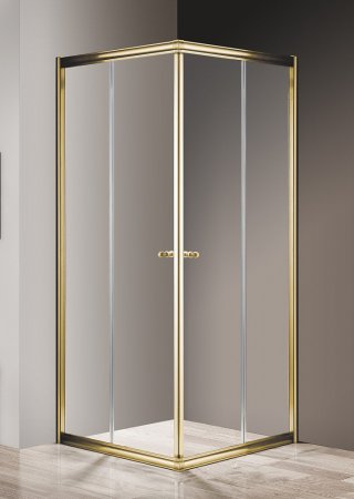 Душевой уголок Cezares Giubileo-A-2-90 прозрачное стекло, золото 