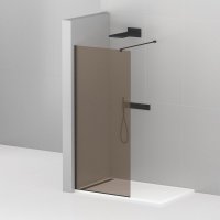 Душевая перегородка Cezares Liberta-L-1-110-120-BR-NERO стекло бронза, кронштейн 120 см