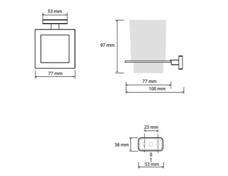 Стакан Bemeta Niki 153110052 хром/стекло матовое 