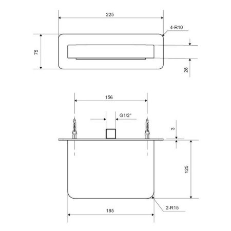 Излив Excellent Krotos AREX.8025CR для ванны, хром 