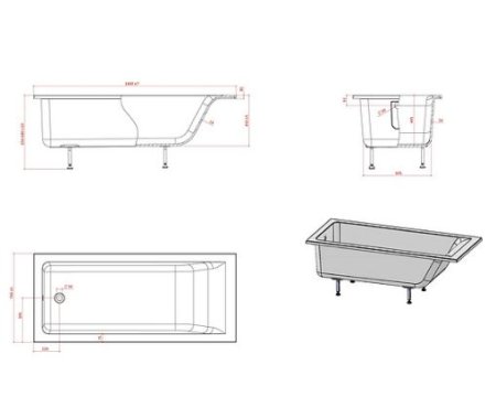 Ванна из искусственного камня Астра-Форм Нейт 180х80 белая 