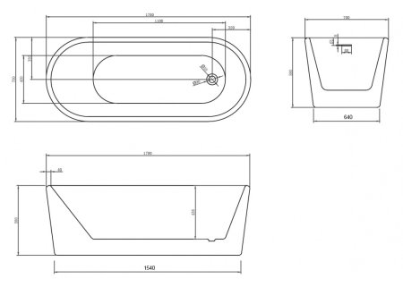 Акриловая ванна ABBER AB9272-1.7 
