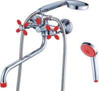 Смеситель для ванны красный/хром HAIBA CRON CN22127-6