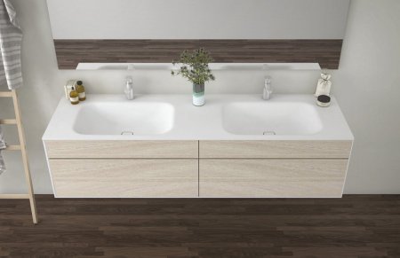 Тумба с раковиной Cezares Titan 180 см подвесная, Light acacia 