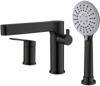 Смеситель на борт ванны BelBagno Delta DEL-BVD3-NERO Черный матовый