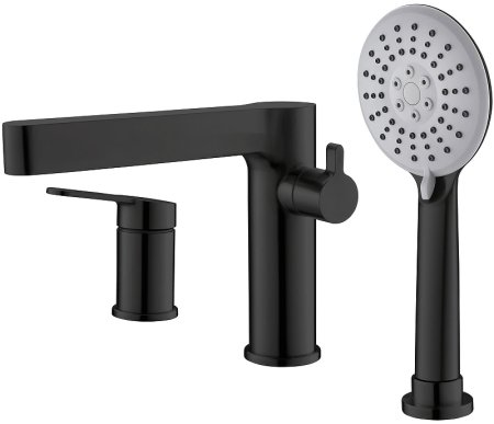 Смеситель на борт ванны BelBagno Delta DEL-BVD3-NERO Черный матовый 
