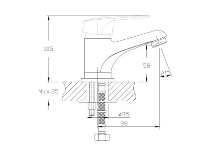 Смеситель для раковины HAIBA HB1037-K 