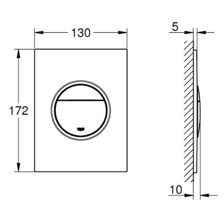 Кнопка смыва Grohe Nova Cosmopolitan S 37601A00 тёмный графит глянец 