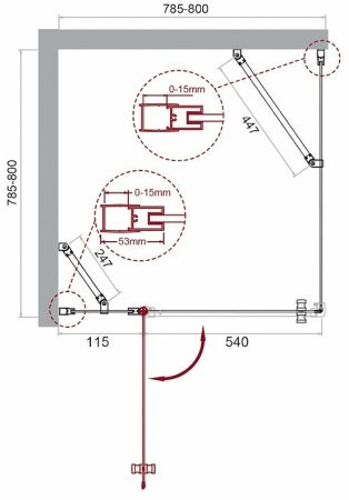Душевой уголок BelBagno Etna 80х80 ETNA-A-12-80-C-Cr профиль Хром стекло прозрачное 