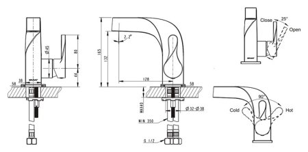 Смеситель Bravat Wave F174108C для раковины 