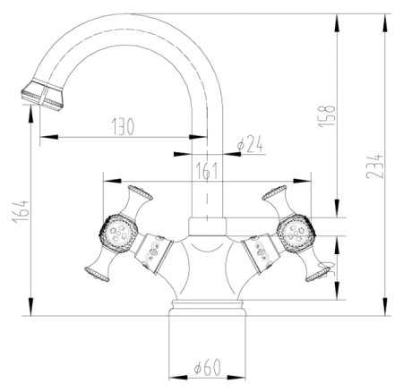 Смеситель Zorg Antic A 6006U-BR для раковины 