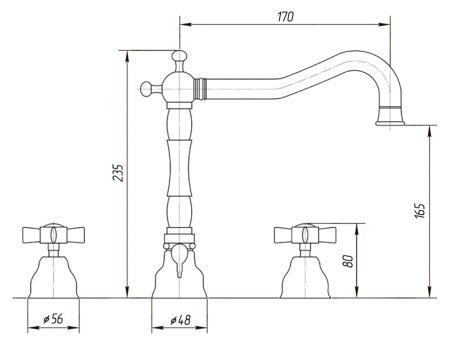 Смеситель Migliore Princeton ML.PRN-812 Ra для раковины 