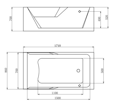 Акриловая ванна Gemy G9066 II O R 