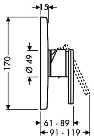Смеситель Axor Citterio 39655000 для душа 