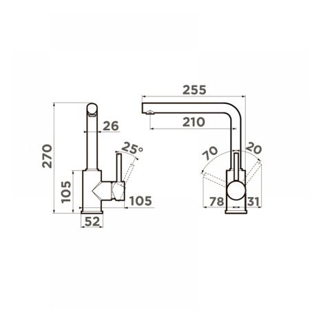 Смеситель Omoikiri Nakagawa 4994317 для кухонной мойки 