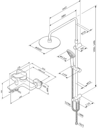 Душевая система AM.PM X-Joy F42885A14 Черная 