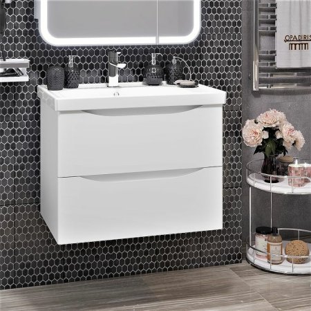 Тумба под раковину Opadiris Элеганс 70 00-00006756 подвесная Белая матовая 