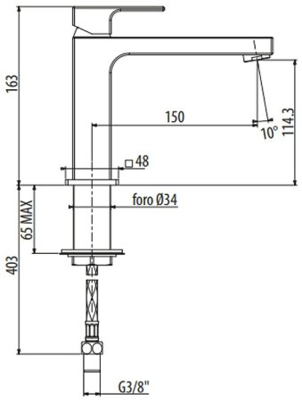 Смеситель для раковины Gattoni Kubik 2581/25C0 Хром 