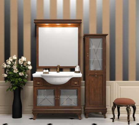 Шкаф пенал Opadiris Борджи 45 R Z0000003720 с бельевой корзиной Светлый орех 