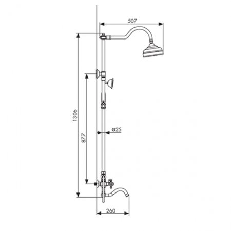 Душевая система Kaiser Carlson Style 44482-1 Бронза 