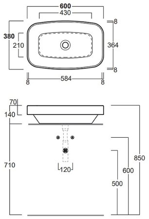 Раковина-чаша Simas Baden Baden 60 BB11bi*0 Белая 