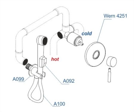 Гигиенический душ WasserKRAFT A04200 со смесителем 