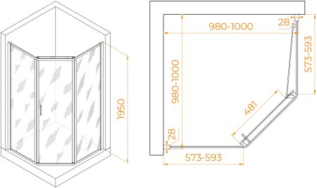 Душевой уголок RGW PA-86S 1000x1000 