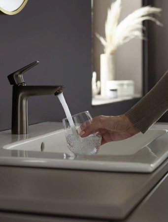 Смеситель для раковины Hansgrohe Talis E 71710340 Шлифованный черный хром 