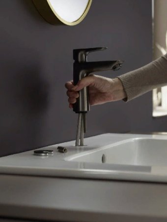 Смеситель для раковины Hansgrohe Talis E 71710340 Шлифованный черный хром 
