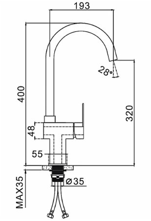 Смеситель для кухни Frap H805 F40805 Нержавеющая сталь 