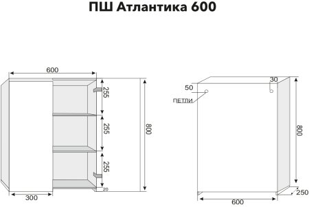 ПШ STYLE LINE "Атлантика 600", графит 