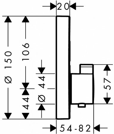 Смеситель для душа Hansgrohe ShowerSelect S 15743000 с термостатом Хром 