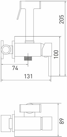 Смеситель с гигиенической лейкой MIXLINE ML31-082 Ray" встраиваемый (551786)" 