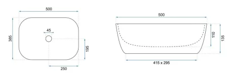 Раковина 50х38,5 см Rea Sol REA-U8605 