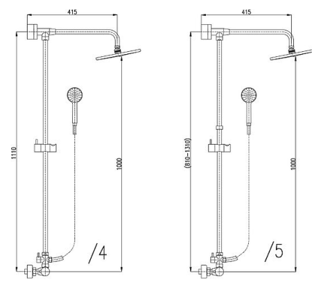 Душевая система Rav Slezak Dunaj Termostat TRM81.5/5-01 Хром 