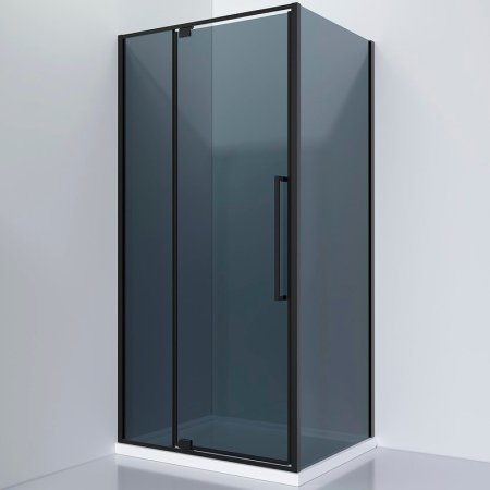 Душевой уголок Black&White Stellar Wind S812 BG 100x100 8121000G профиль Черный матовый стекло серое 