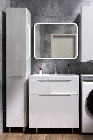 Тумба напольная "Марелла 70" (2 ящ.) Люкс антискрейтч белый глянец, PLUS 