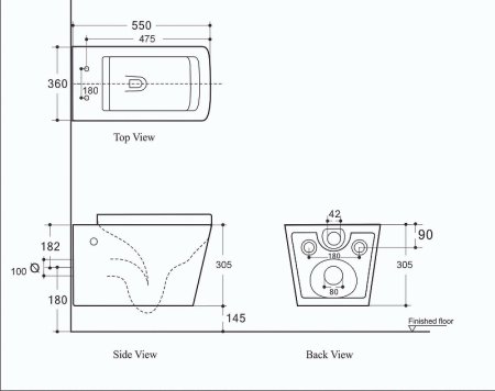 Унитаз Creto Logan L2 1002-002-L2BLMAT подвесной Черный матовый с сиденьем Микролифт 