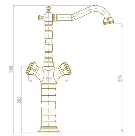 Смеситель для кухни Bronze de Luxe Royal 21973K Бронза 