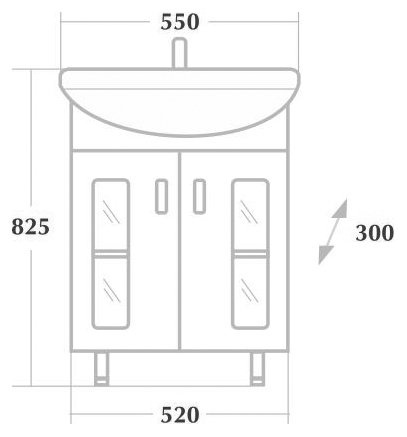 Тумба с раковиной Onika Кристалл 55 