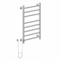 Полотенцесушитель Ника STEP-2 80/50 RAL9016 электрич.кабельны, белый матовый левый тэн