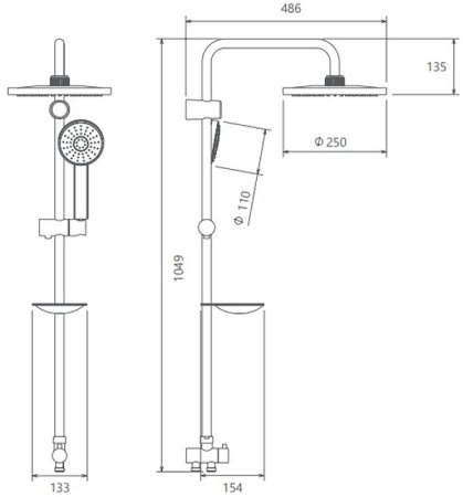 Душевая система Shouder Delta 9062504 Хром 