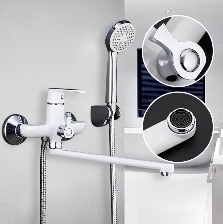 Смеситель для ванны Frap H31 F2231 универсальный Белый Хром 