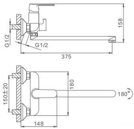Смеситель для ванны Frap H31 F2231 универсальный Белый Хром 