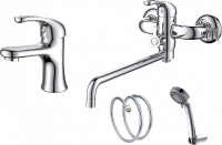 Комплект для ванной D&K Rhein Eucharius DA1370005SET 3 в 1, два смесителя + душевой гарнитур