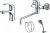 Комплект для ванной D&K Rhein Eucharius DA1370005SET 3 в 1, два смесителя + душевой гарнитур 