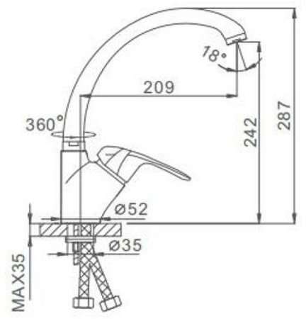Смеситель для кухни Frap H05 F4105 Хром 