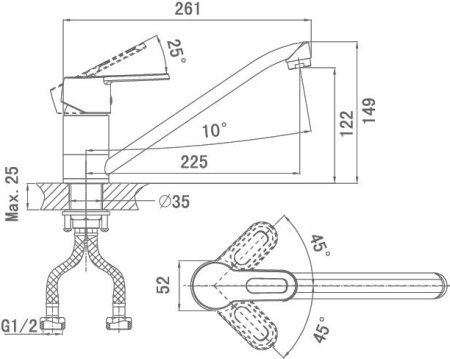 Смеситель для кухонной мойки D&K Hamburg Bayern DA1172301 